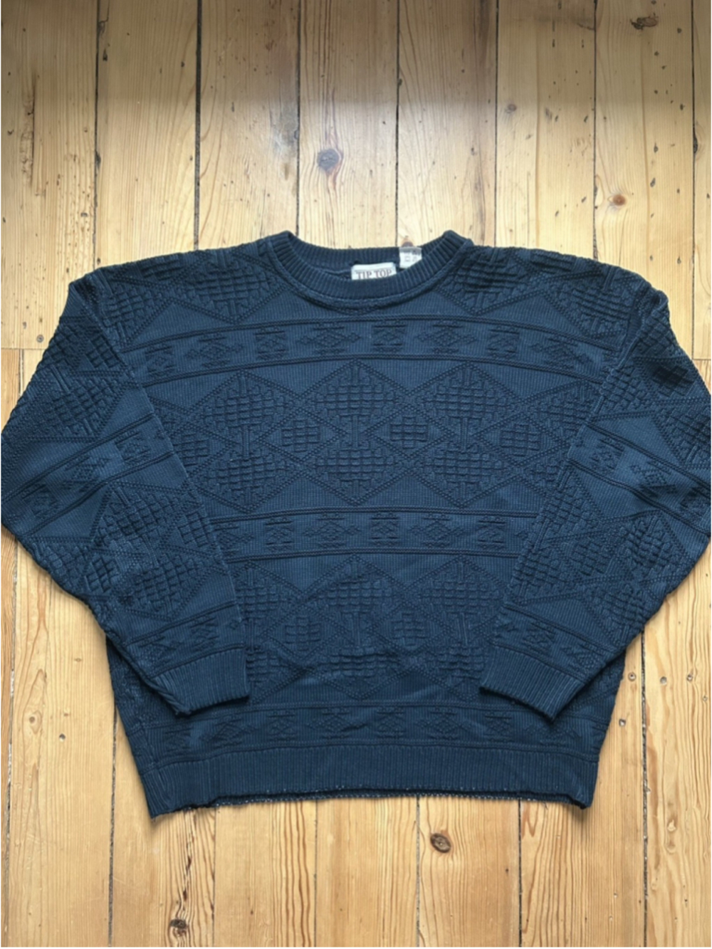 Vintage 90s Tip Top Tailors Knit Sweater Mens Large Teal Pullover Coogi